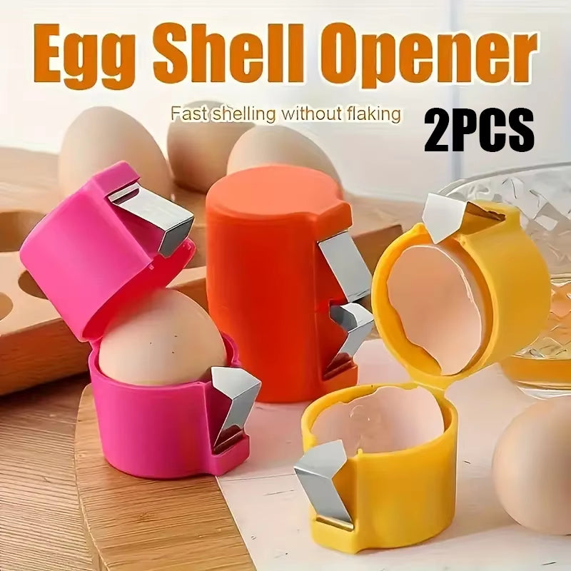 1/2Pcs Multifunctional Egg Shell Opener Handheld Egg Cracker Separator Tool Eggshell Cutter Easy Open Kitchen Gadget for Raw Egg