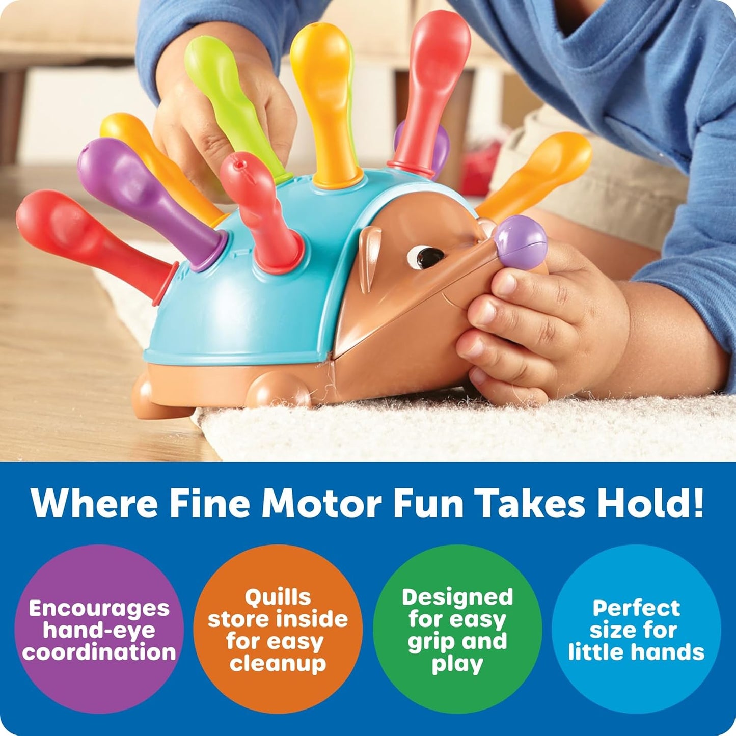 Spike the Fine Motor Hedgehog - Toddler Montessori Toys, Stacking Shape, Gifts for Boys and Girls, Sorting and Matching Skill Activities, Educational Games, Kindergarten